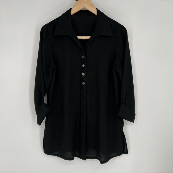 Fridaze Black Linen Tunic XS Luxury Resort wear - Picture 15 of 15